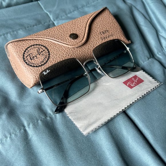 Ray Ban Square 1971 Washed Evolve Light Blue Photochromic Unisex Sunglasses